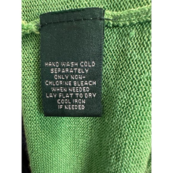 Lauren Ralph Lauren sz 1X linenblend navy/green pockets long line open cardigan - Picture 4 of 6